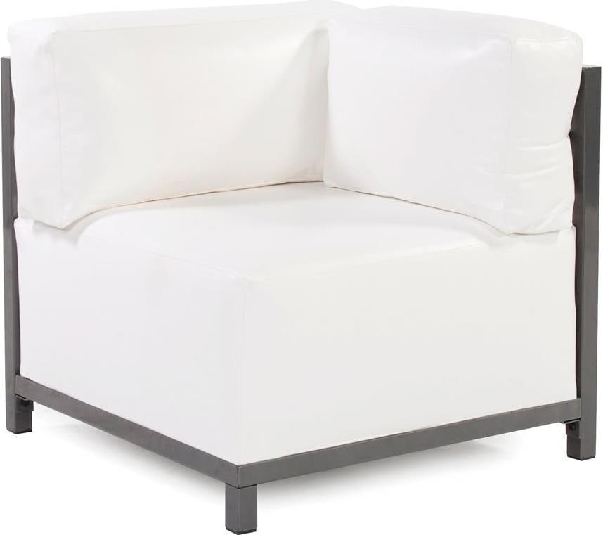 Howard Elliott Atlantis White Vinyl Axis Corner Chair (1 of 1)