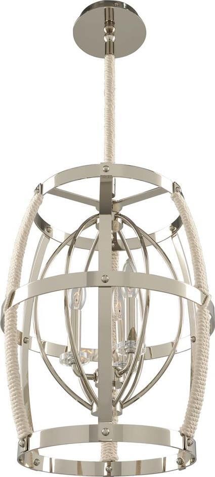 Kalco Bradbury Polished Nickel Pendant Light Coastal Style 3 Bulb (1 of 1)