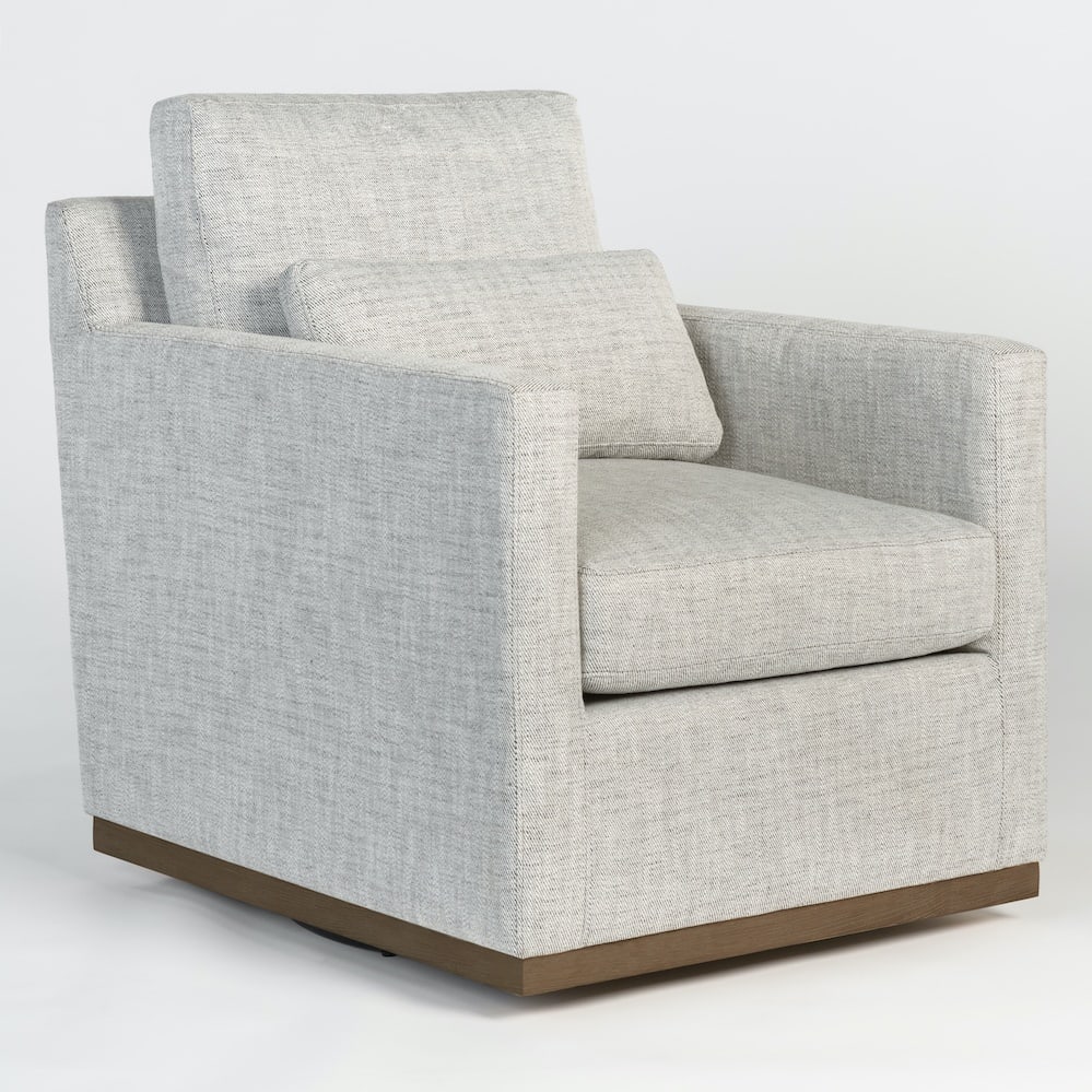 Denton Swivel Chair by Alder Tweed in Peppered Slate Finish (1 of 4)