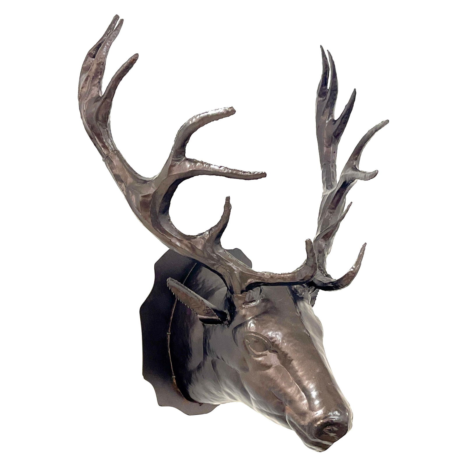 Vintage Bronzed Tole 14-point Buck Trophy Wall Mount Sculpture (1 of 12)
