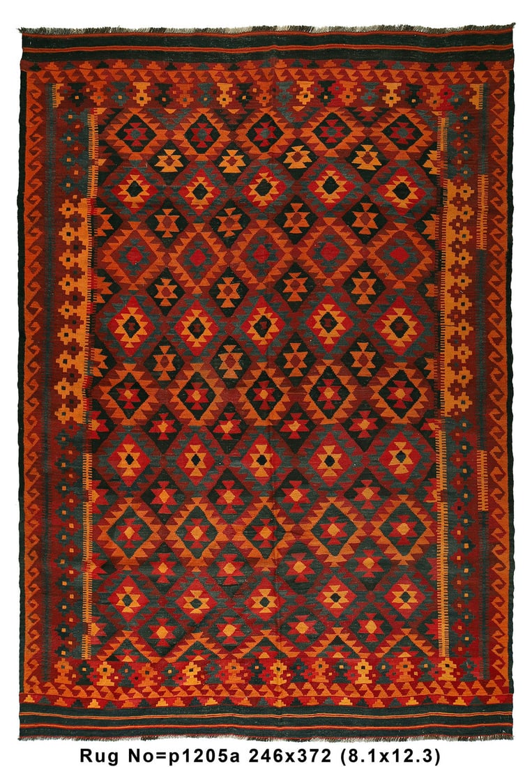 8.1 x 12.3 Handmade Afghan Kilim Area Rug Vintage Wool Tribal Geometric (1 of 8)