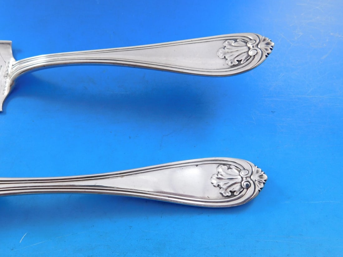 Albert Coles Leaf Pattern Coin Silver Fish Serving Set - 3