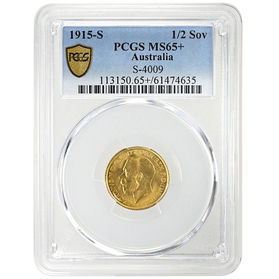 Great Britain 1915-S Gold Half Sovereign George V PCGS MS65 Plus Certified (1 of 4)