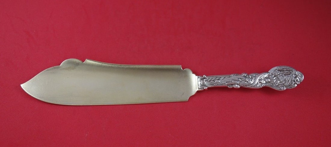 Gorham Versailles Sterling Silver Ice Cream Slice 10 7/8" Gold Washed Stippled: Gorham Versailles Sterling Silver Ice Cream Slice 10 7/8" Gold Washed Stippled Indulge in the elegance of the Versailles ice cream slice by Gorham, crafted from sterling silver with a stunning stipple