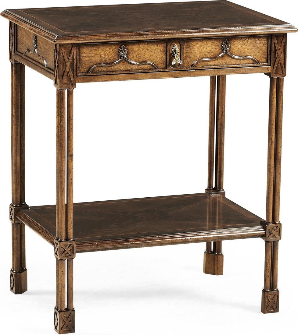 Jonathan Charles Chippendale Gothic Lamp Table American Crotch Walnut (1 of 7)