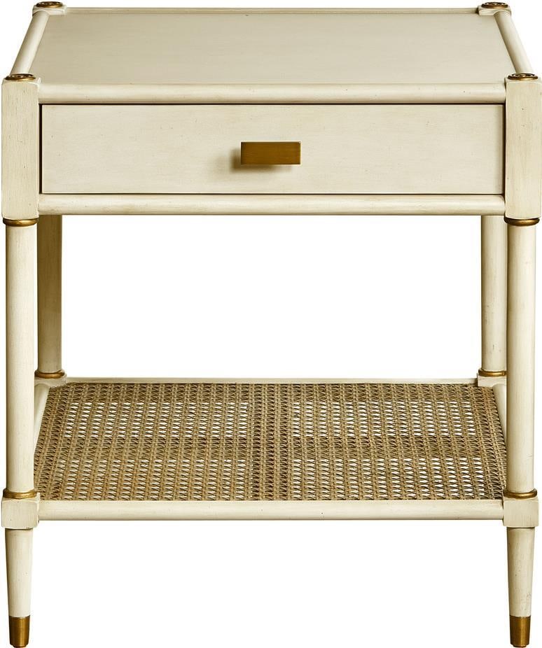 Port Eliot Regency Side Table with Storage Drawer and Gold Gild Accents: Port Eliot Regency Side Table with Storage Drawer and Gold Gild Accents This Elegant Regency Side Table combines functionality with timeless charm. Designed with a vintage flair, it features a storage