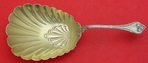Whiting Empire Sterling Silver Gold Washed Cracker Scoop 7 7/8 Inches: Whiting Empire Sterling Silver Gold Washed Cracker Scoop 7 7/8 Inches This exquisite cracker scoop from the Empire pattern by Whiting is crafted from sterling silver and features a luxurious gold wash
