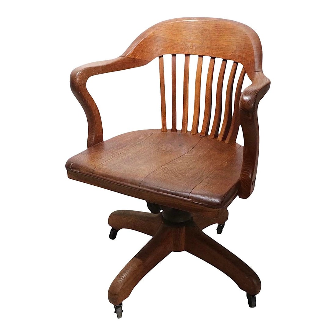 Oak Jury Style Adjustable Swivel Desk Chair by Marcy-Morris (1 of 10)