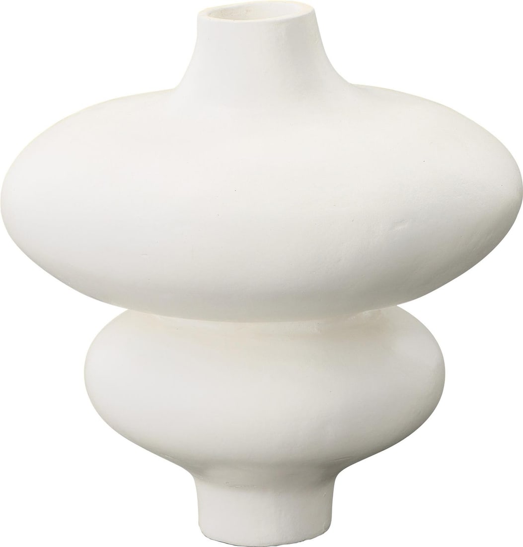 Odelia Minimalist White Ceramic Terracotta Vase 11H 10W 10D (1 of 2)