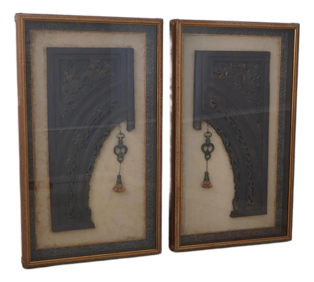 John Richard Framed Chinese Temple Gate Archways Shadow Box (1 of 10)