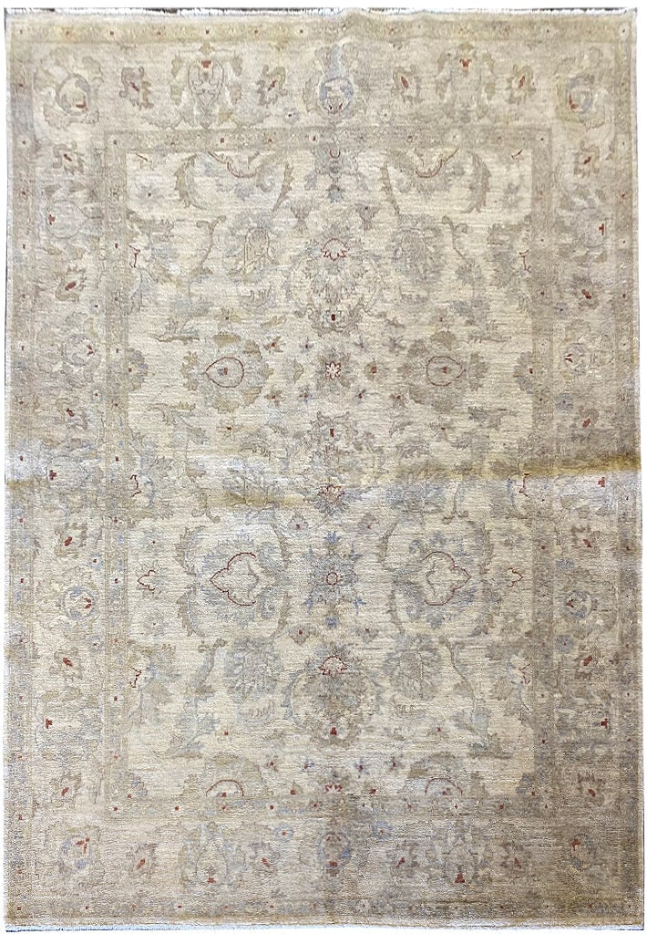 Handmade Choi Peshawar Oushak Rug 5.10 x 8.0 ft Pakistan: Handmade Choi Peshawar Oushak Rug 5.10 x 8.0 ft Pakistan Free continental US Shipping Enhance your living space with this exquisite 5.10 x 8.0 Choi Peshawar Oushak Rug, handcrafted in Pakistan. This r