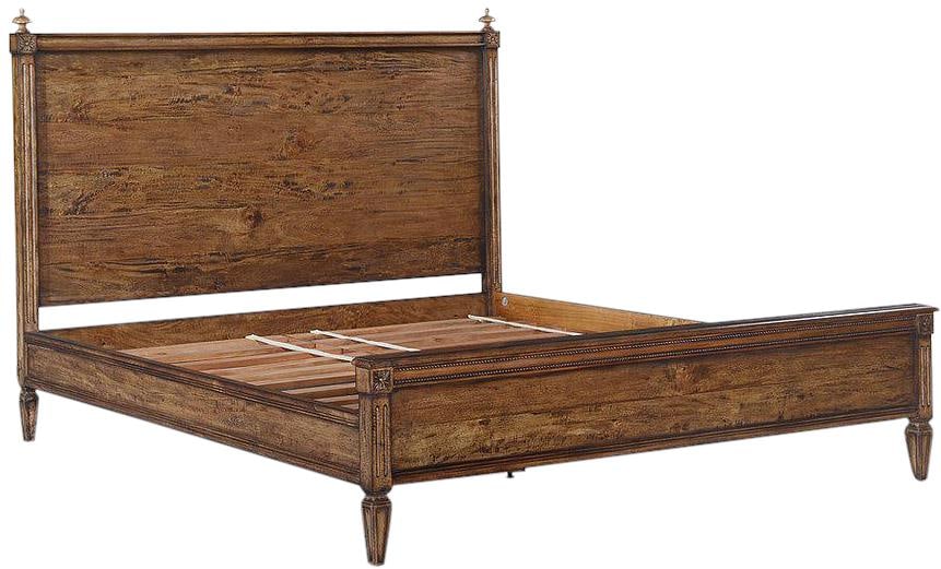 Rustic Pecan Solid Mango King Bed Swedish Modern Maria Collection (1 of 3)