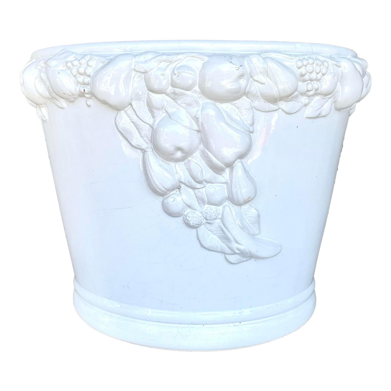 Monumental Vintage Italian Ceramic Planter White 21x21x15.75 (1 of 8)