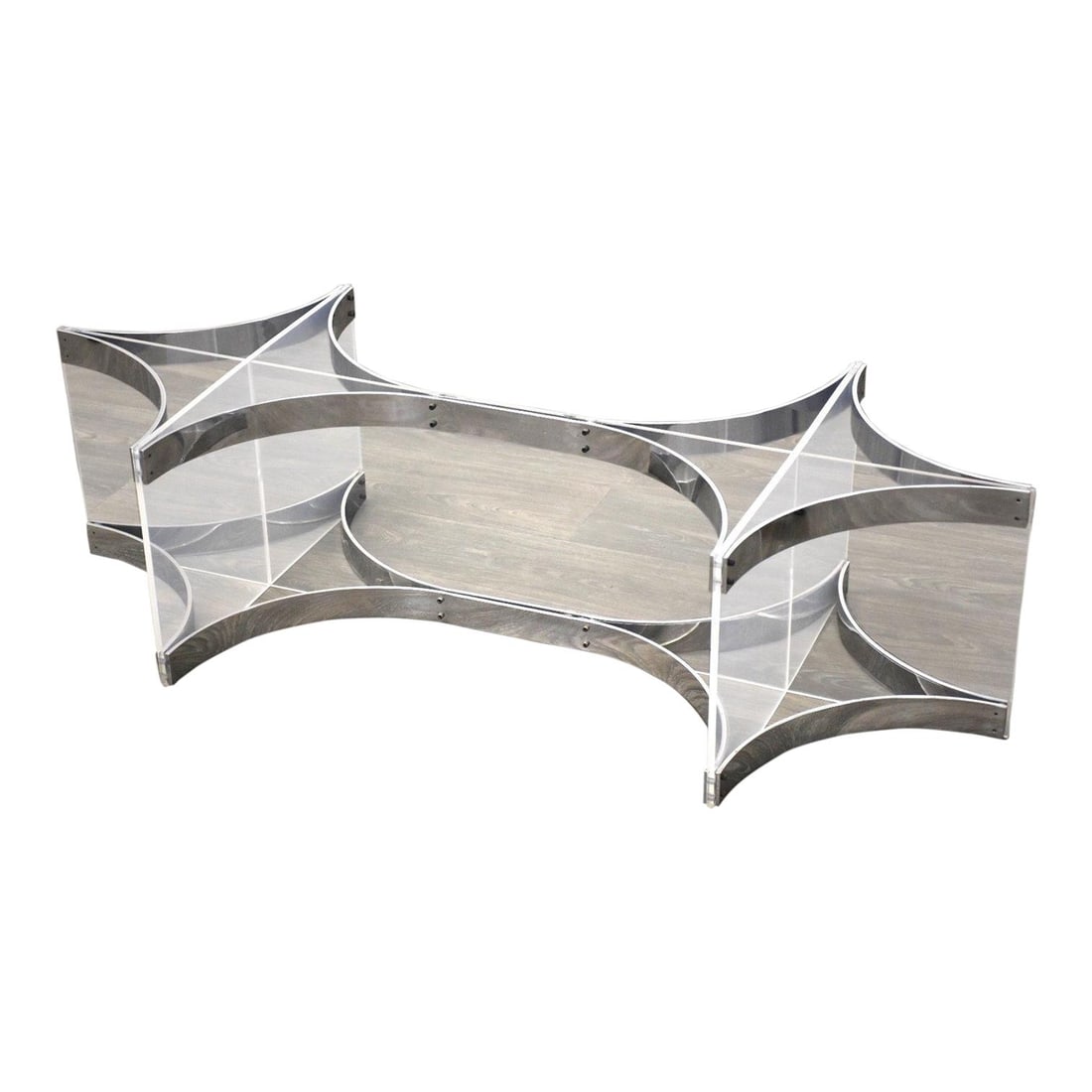 Alessandro Albrizzi Mid Century Lucite Chrome Coffee Table Base (1 of 5)