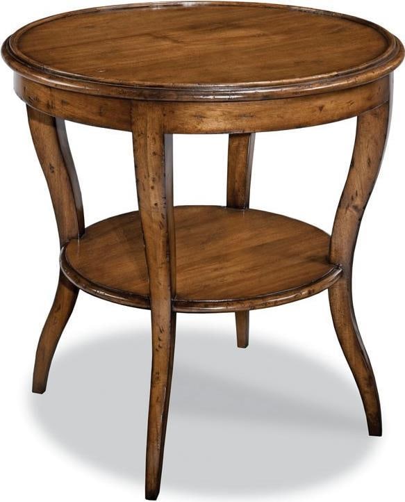 Woodbridge Orne Traditional Acacia Circular Side Table 27H 26W 26D (1 of 1)