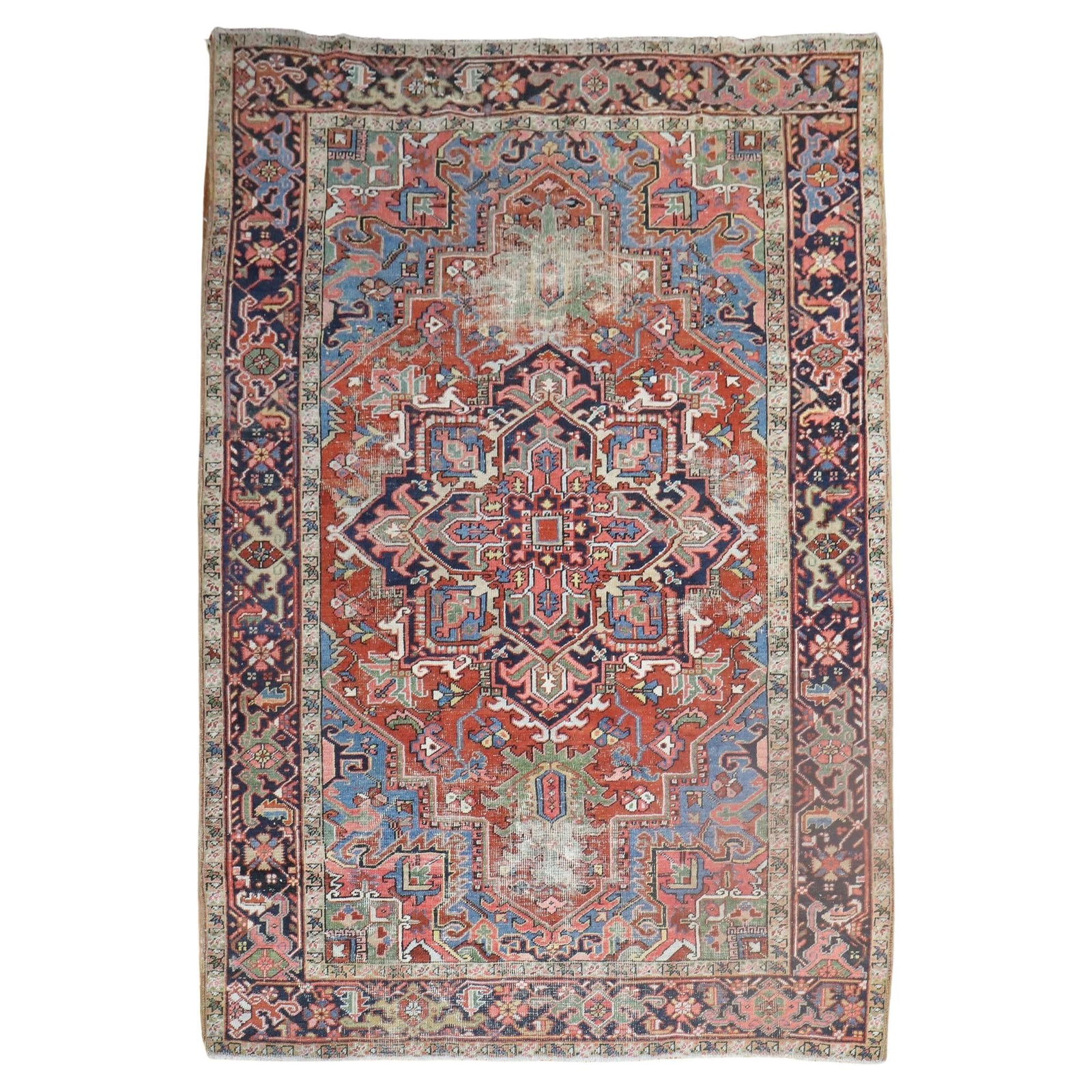 Zabihi Antique Heriz 6' x 9' Hand-Knotted Wool Rug 1940s (1 of 10)