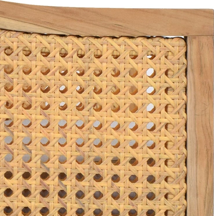 Woodbridge Jupiter Teak Frame Sofa with Classic Cane Design: Woodbridge Jupiter Teak Frame Sofa with Classic Cane Design Elevate your living space with this stunning Teak Frame Sofa featuring a classic cane touch. This rectangular sofa combines a natural teak f