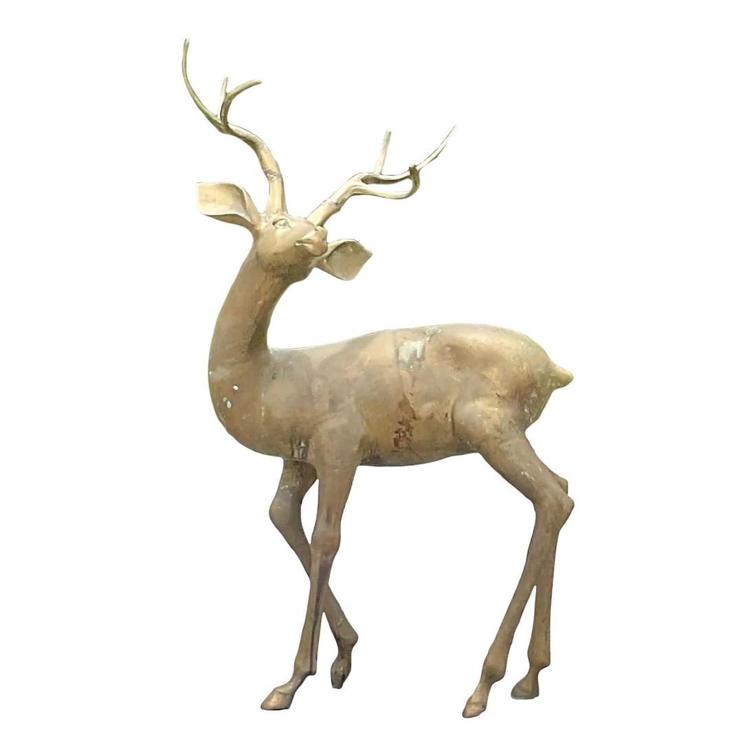 Vintage Regency Life Size Brass Deer Figurine American Craftsmanship (1 of 5)