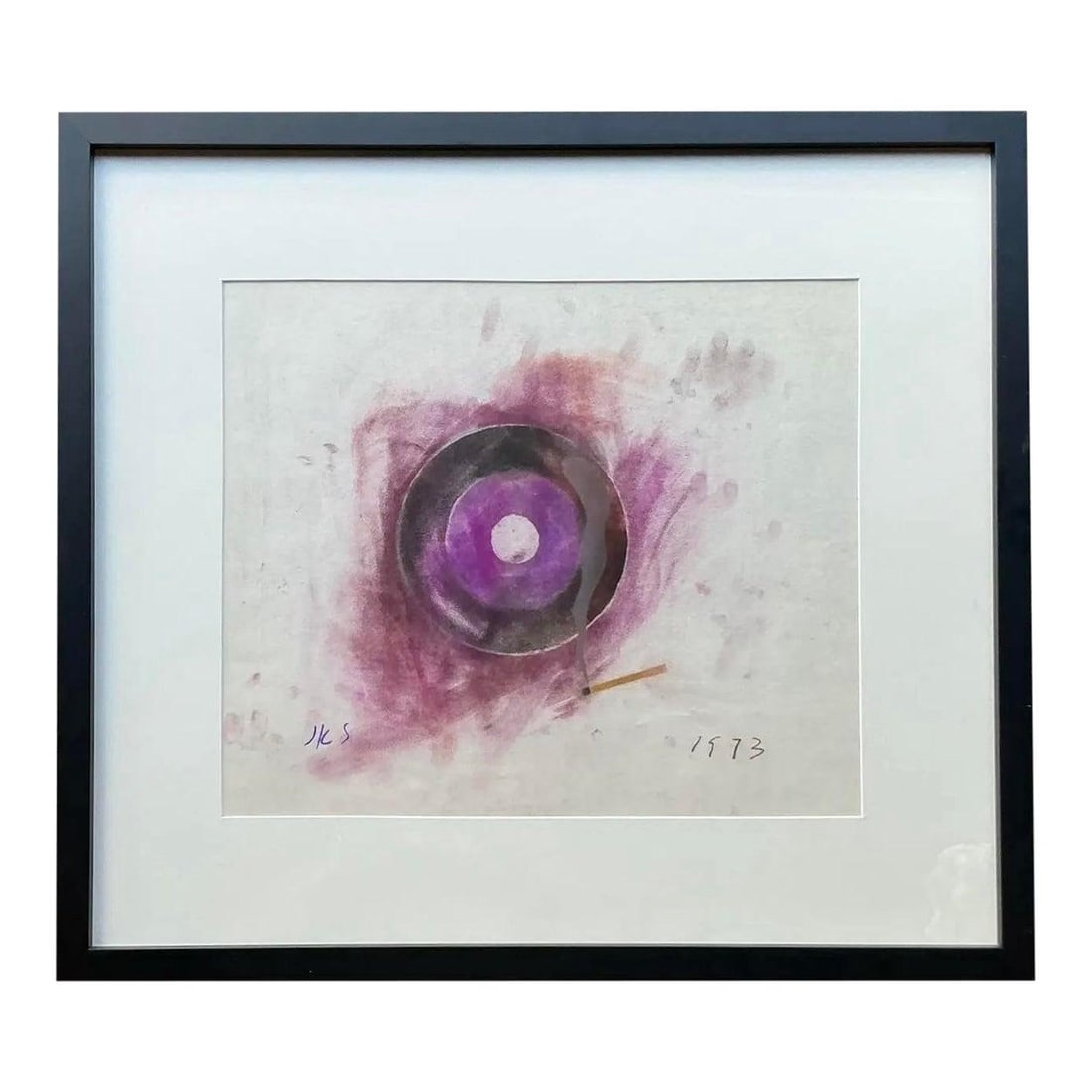 Pair of Framed Original Abstract Geometric Works on Paper (1 of 10)