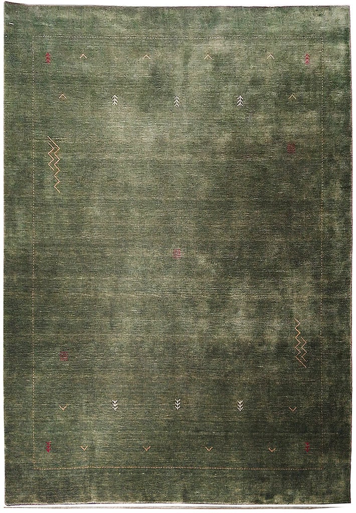 9' x 10' Gabbeh Solid Green Handmade Wool Area Rug: 9' x 10' Gabbeh Solid Green Handmade Wool Area Rug Free continental US Shipping Transform your living space with the 9' x 10' Gabbeh Solid Green Handmade Wool Rug. This exquisite rug showcases a rich,