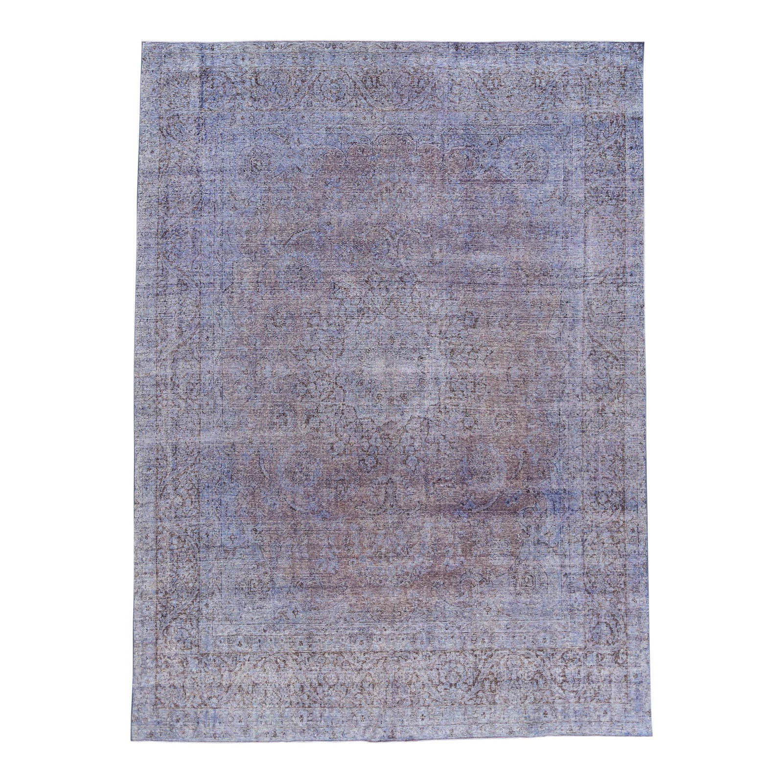 Vintage Persian Medallion Wool Rug 9'08 x 13'02 Purple Handmade (1 of 10)