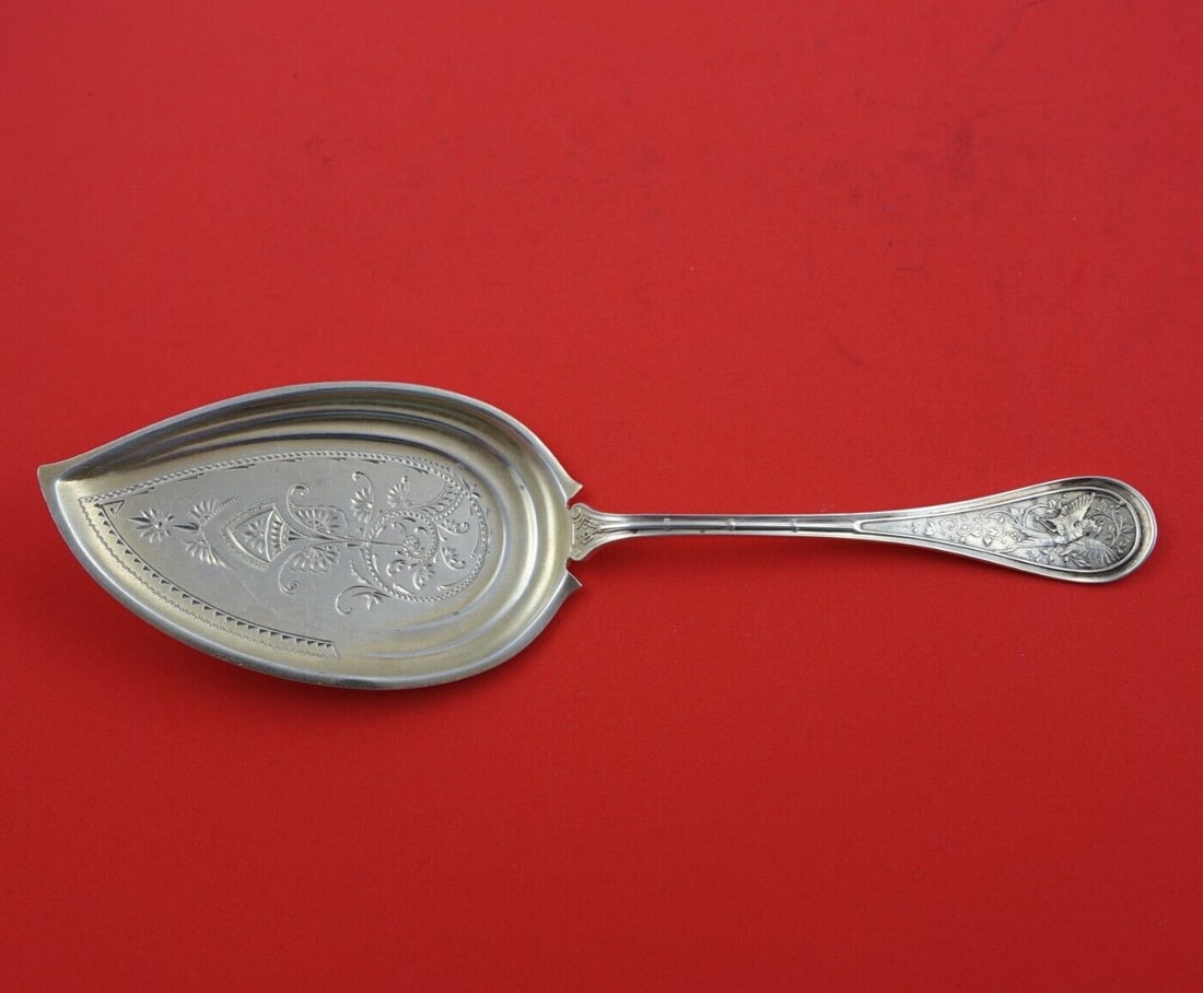 Wendt Bird Sterling Silver Pie Server 8 3/8 Bright-Cut Antique: Wendt Bird Sterling Silver Pie Server 8 3/8 Bright-Cut Antique This exquisite pie server from Wendt features a beautiful bright-cut design in the 'Bird' pattern, showcasing intricate motifs that highl