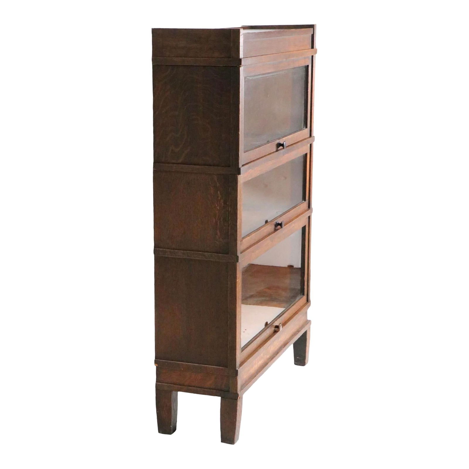 Globe Wernicke Arts and Crafts 3 Stack Bookcase C 1920-1930s Oak Mission Line (1 of 10)