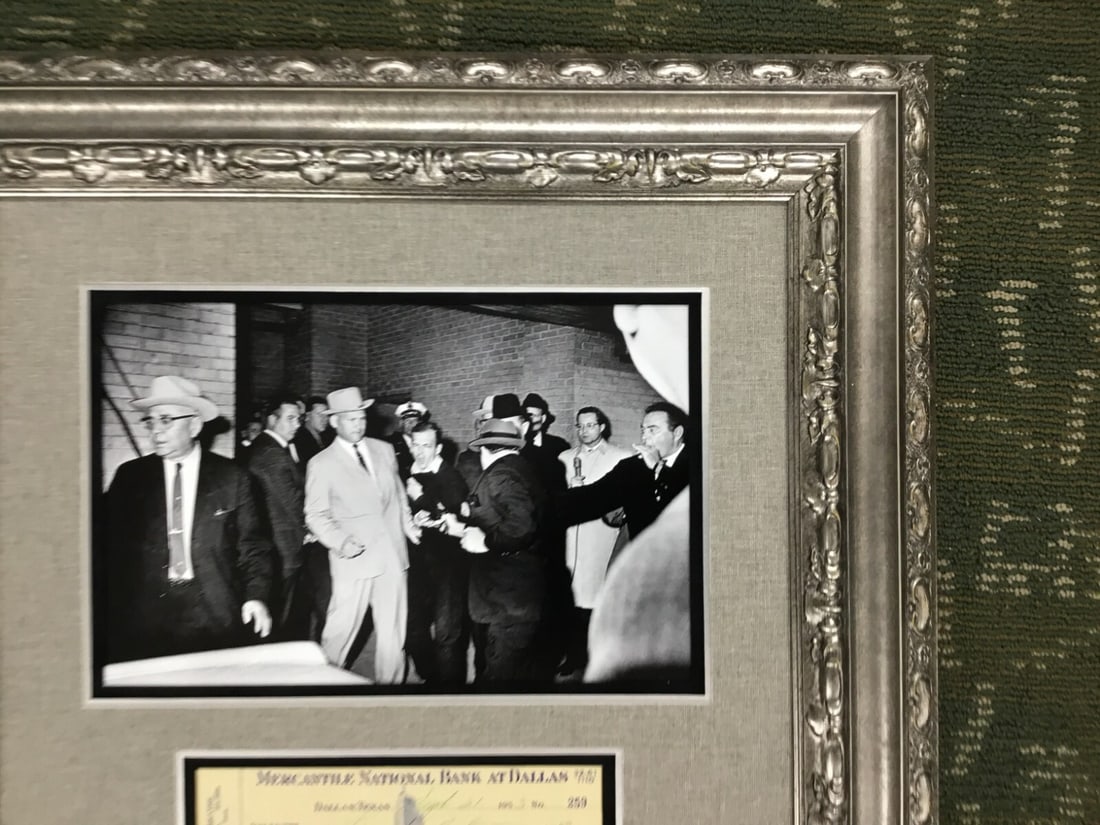Jack Ruby Signed Check with Photo Custom Framed JSA Authenticated - 12