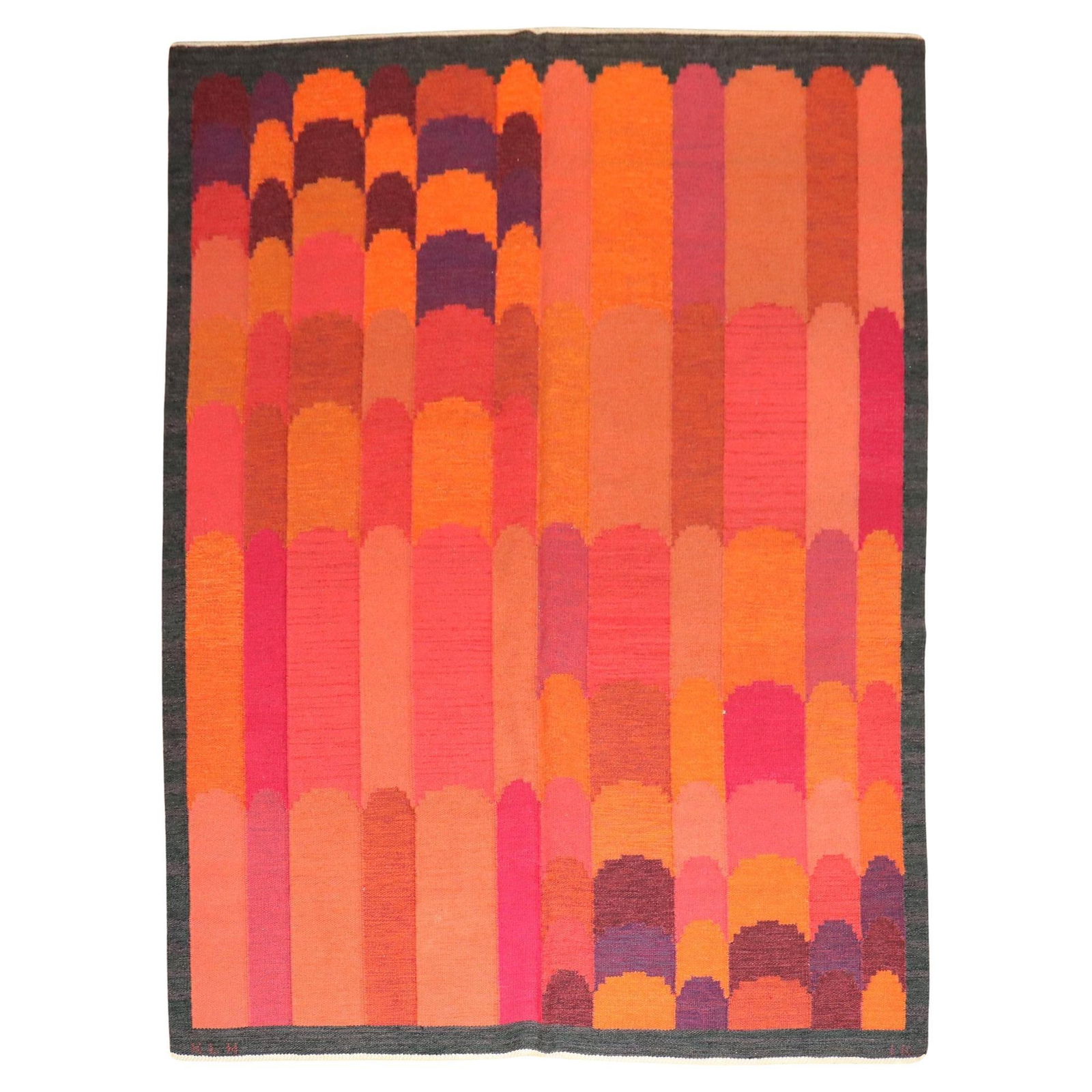 Irma Kronlund 1955 Swedish Kilim Rug Hand-Knotted Wool 78x103 in (1 of 10)