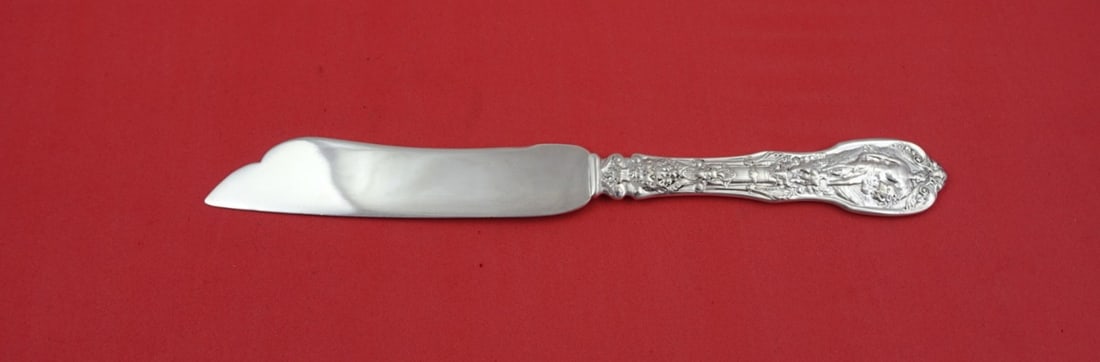 Gorham Mythologique Sterling Silver Fish Knife 8 1/8" Beaded Back (1 of 2)