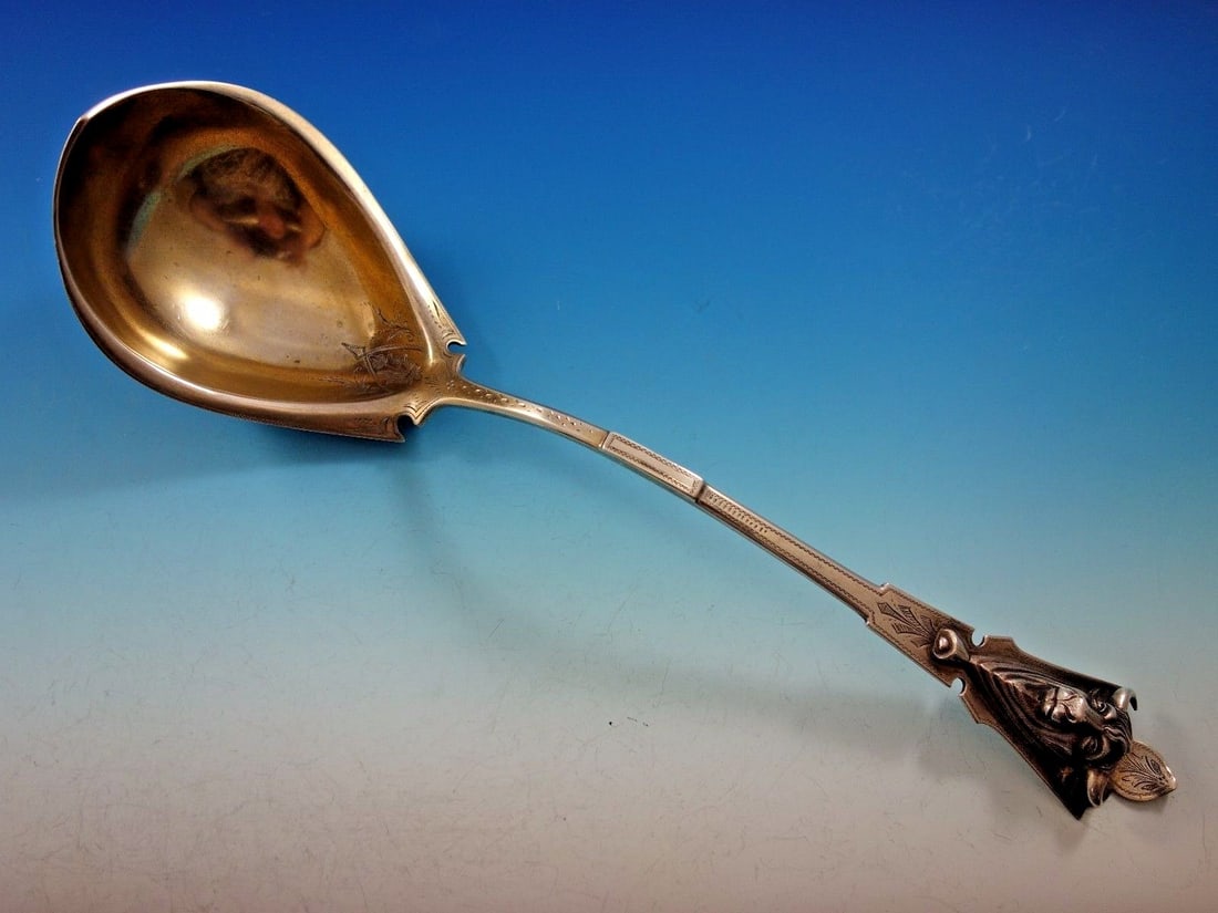 Sharp Bull Sterling Silver Soup Ladle 12.5 Inch 3D Design (1 of 5)