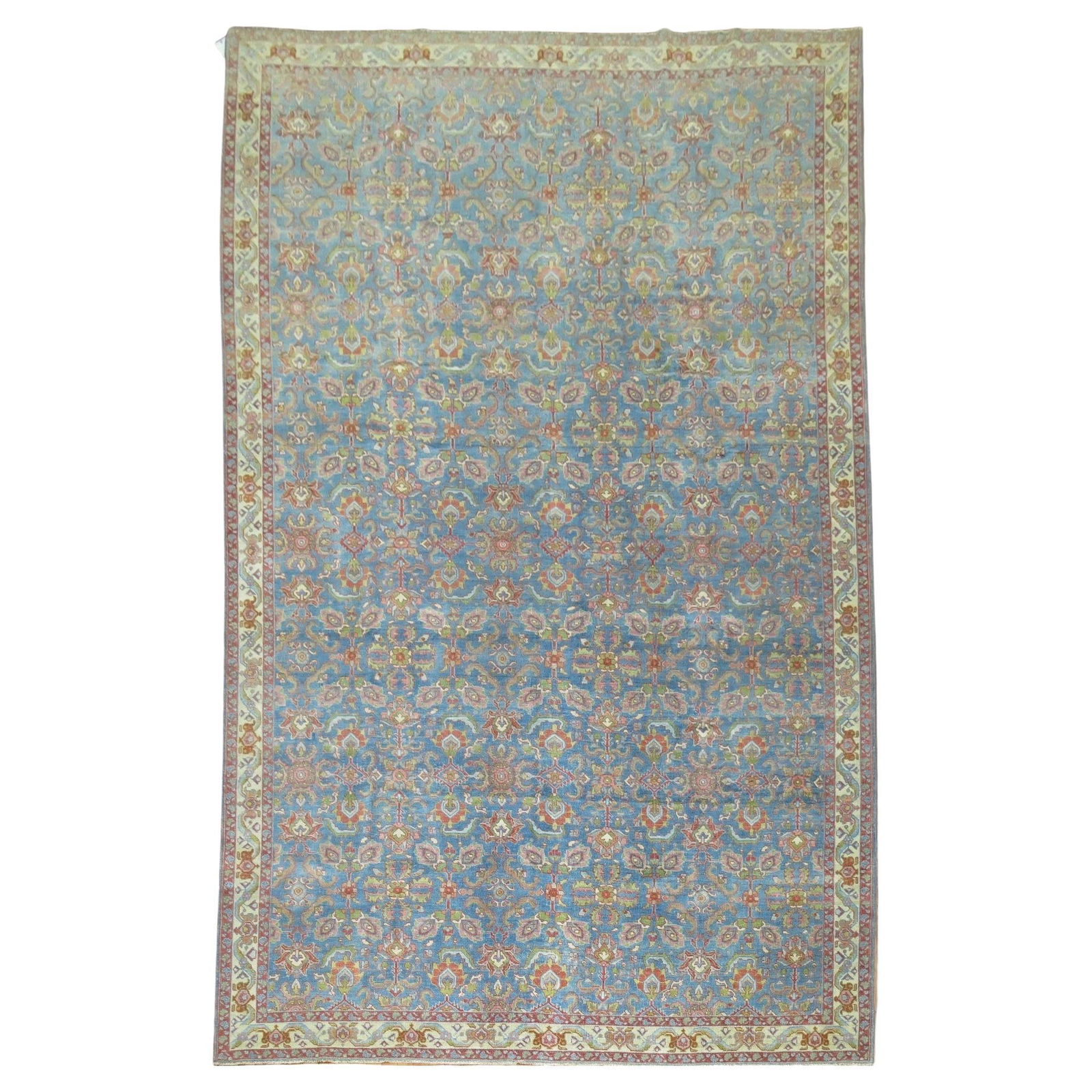 Blue Antique Persian Tabriz Rug Early 20th Century Hand-Woven Wool Agra Style (1 of 12)
