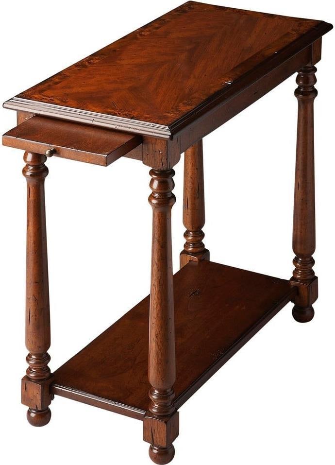 Butler Devane Cherry Veneer Transitional End Table 24.25H: Butler Devane Cherry Veneer Transitional End Table 24.25H Introducing the Elegant Cherry Veneer End Table, a stunning addition to any home decor. This side table showcases a beautiful vintage-inspired