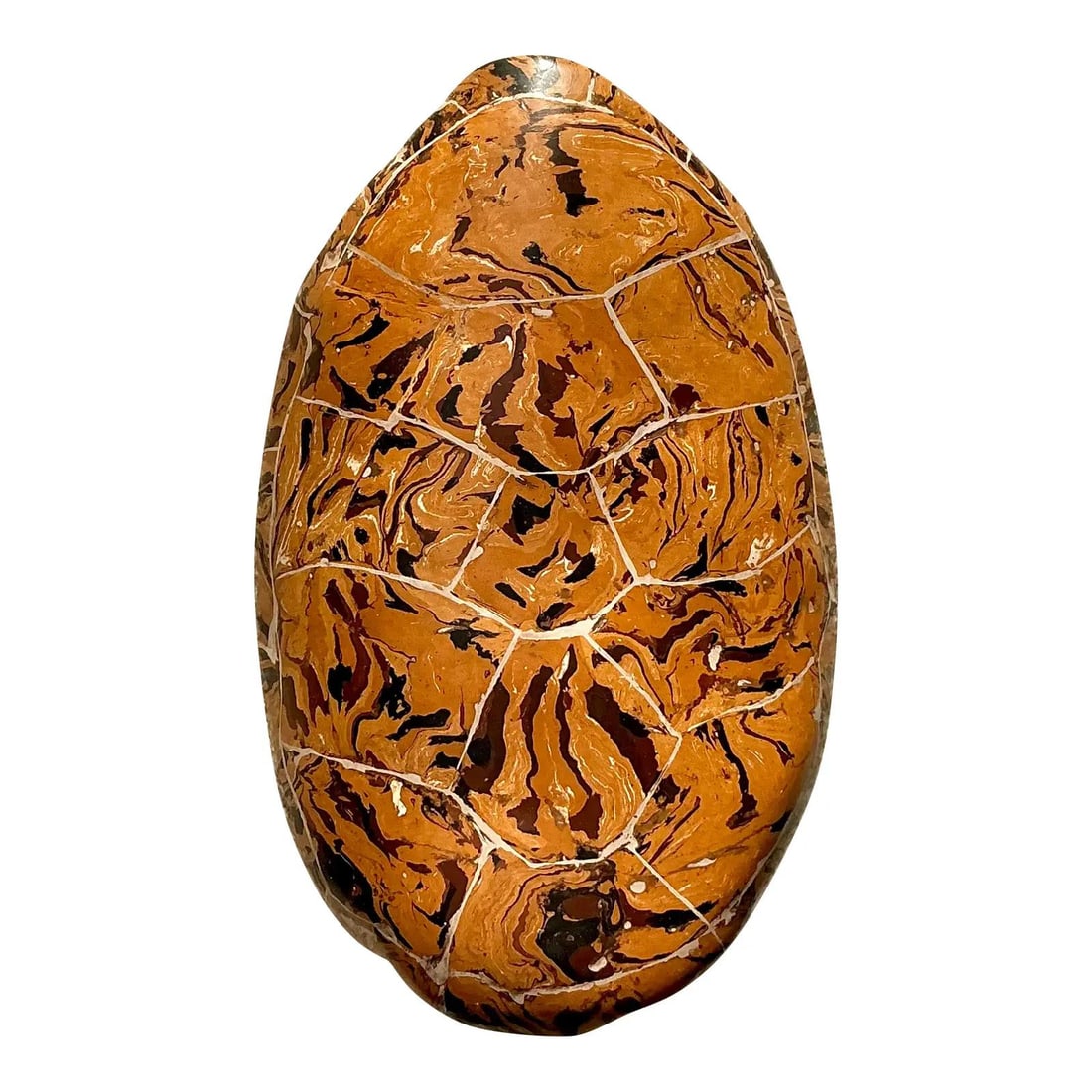 Scagliola Tortoise Shell Sculpture in Pigmented Plaster Boho Decor 21.5" Tall (1 of 8)