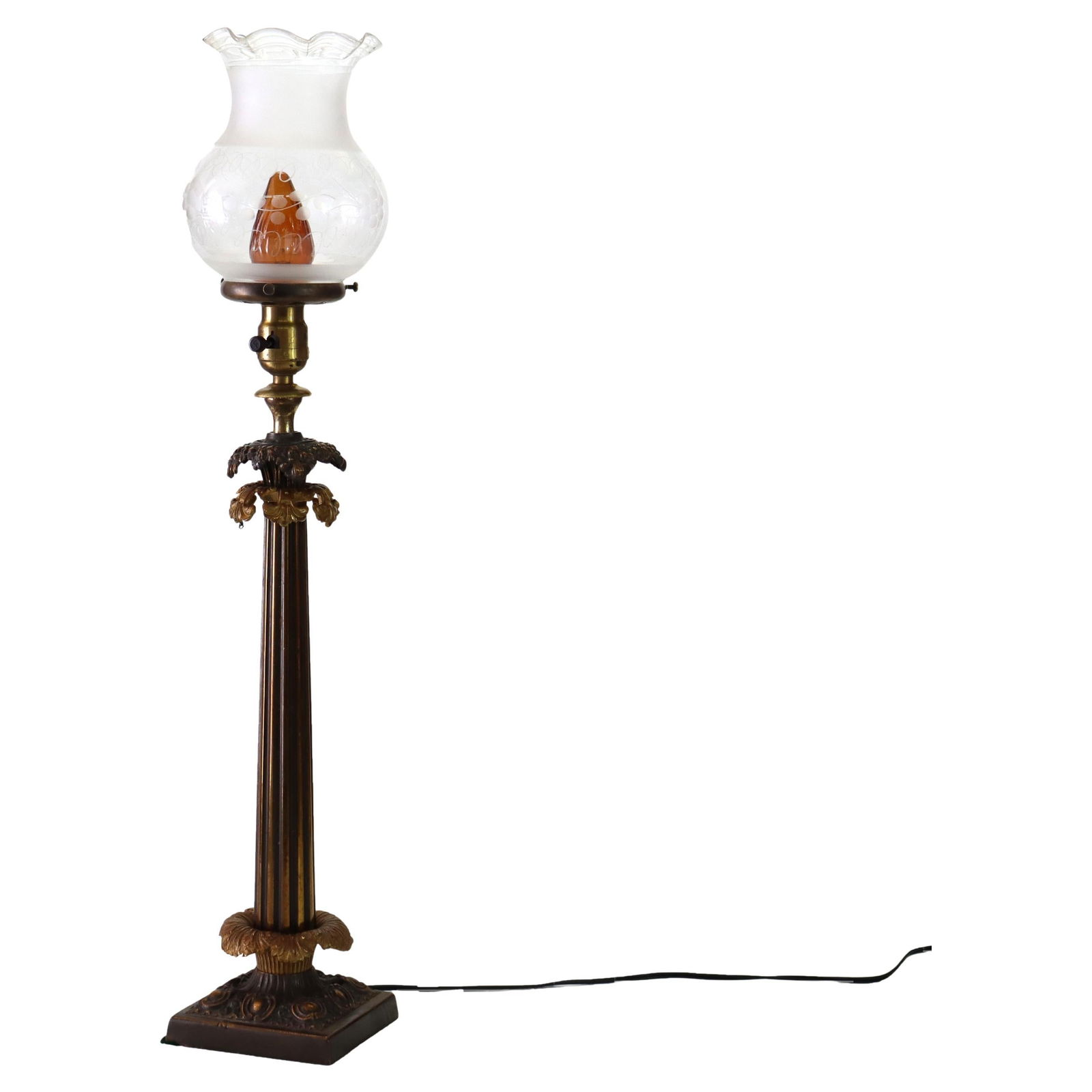 Antique Argand Sinumbra Bronze Electrified Table Lamp c1840 (1 of 7)
