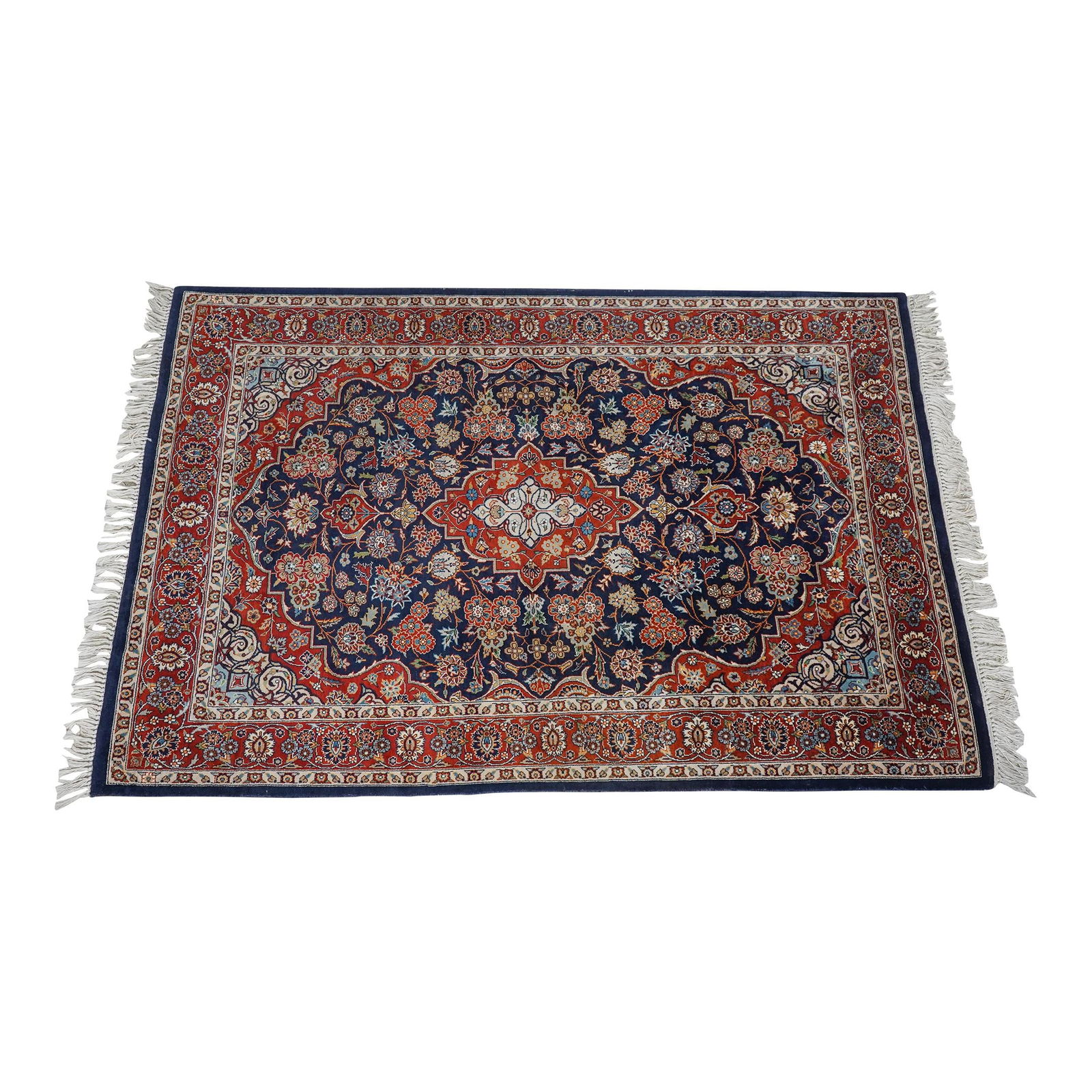 Vintage 1950s Hand Knotted Wool Oriental Area Rug 48.5 x 78 Red (1 of 10)