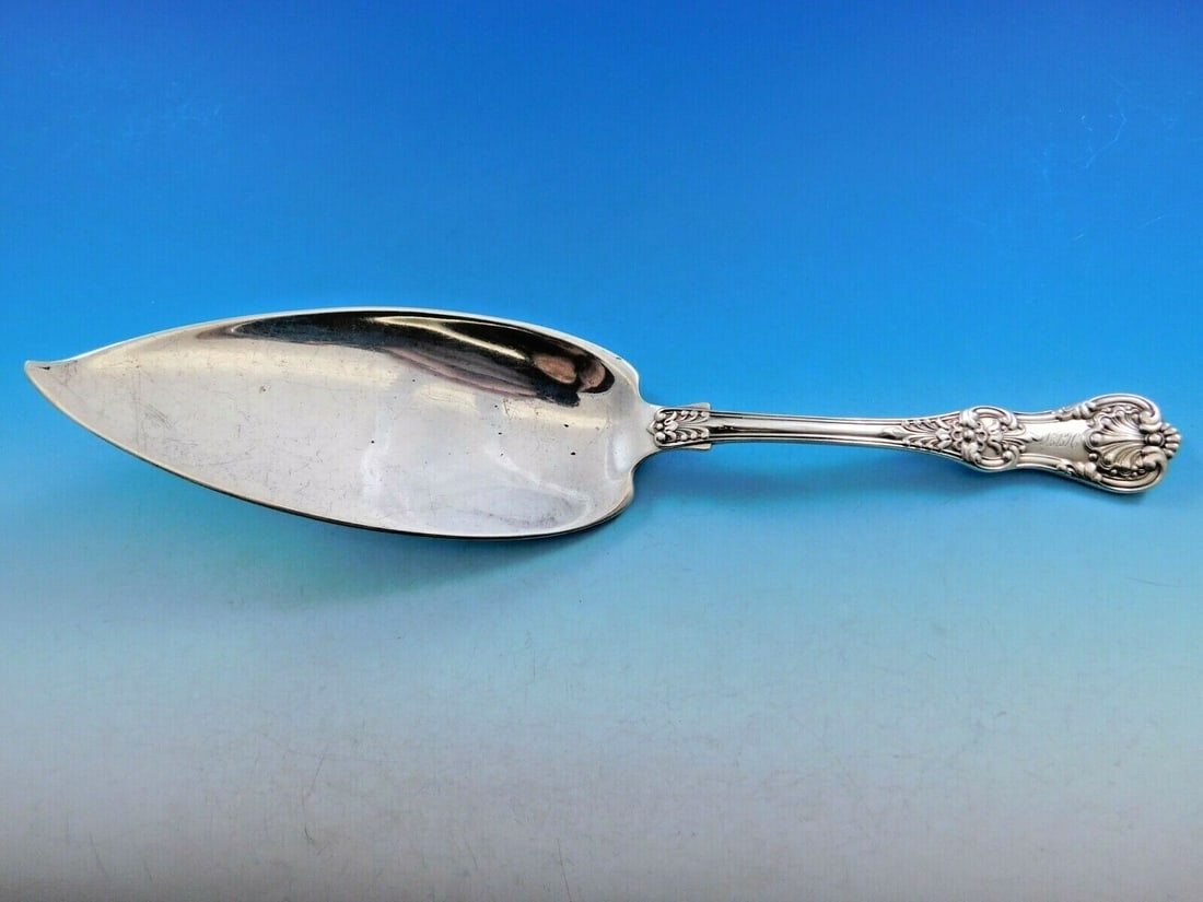 Tiffany & Co English King Sterling Silver Fish Server 11.5": Tiffany & Co English King Sterling Silver Fish Server 11.5" Elevate your dining experience with this exquisite English King fish server by Tiffany & Co. Crafted from high-quality sterling silver, this