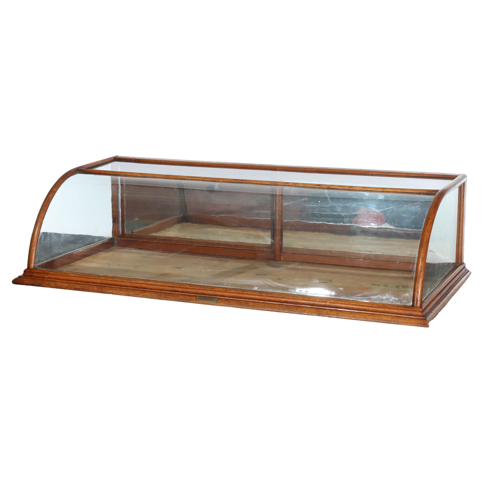 Early 1900s Oak Country Store Countertop Display with Curved Glass (1 of 13)