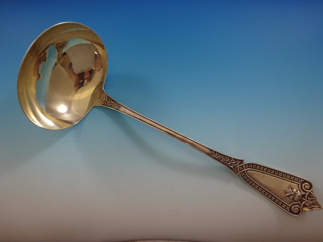 Whiting-Hebbard Ivy Sterling Silver Soup Ladle with Face 12.5" (1 of 9)