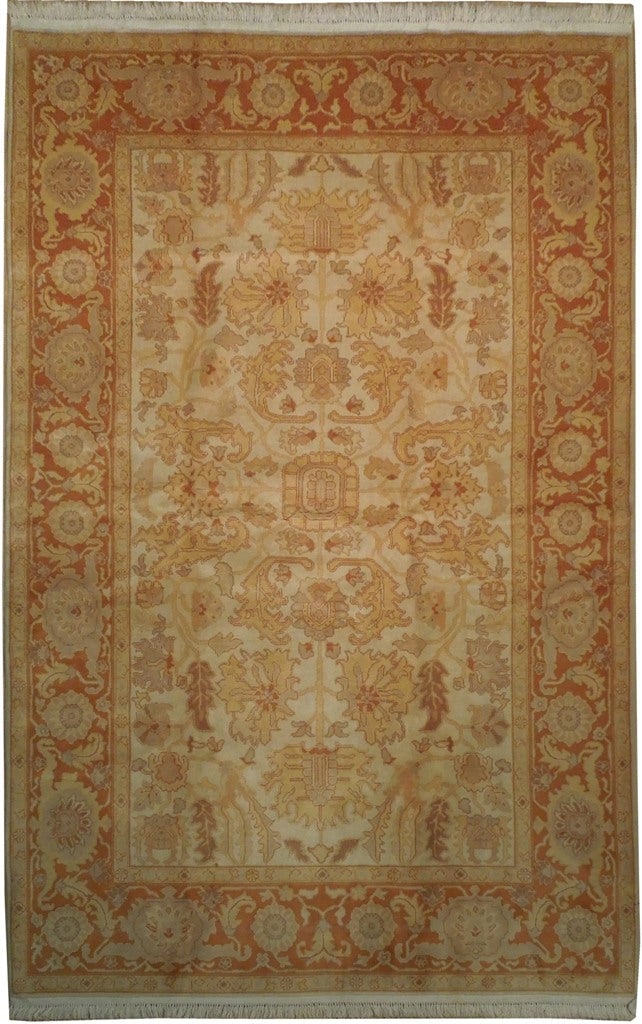 5.9 x 8.10 Handwoven Oushak Chobi Peshawar Rug from Pakistan (1 of 6)