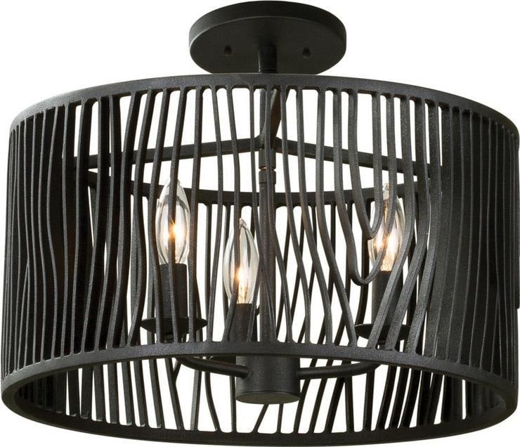 Morre Black Iron Contemporary Pendant Light by Kalco 15H 16W 16D Indoor Dimmable (1 of 1)