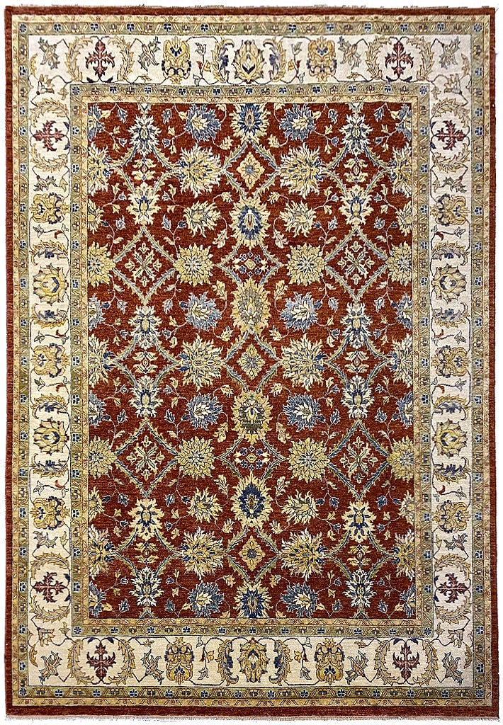 8' x 10' Ziglar Agra Hand-Knotted Natural Wool Area Rug Rust: 8' x 10' Ziglar Agra Hand-Knotted Natural Wool Area Rug Rust Free continental US Shipping Enhance your home with this stunning 8' x 10' Ziglar Agra Rug, crafted from premium natural wool in a rich rus