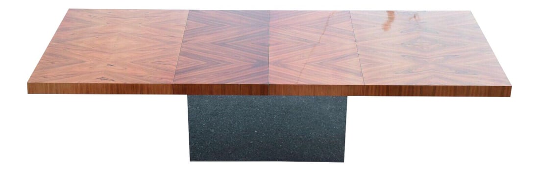 Milo Baughman Rosewood Dining Table with Chrome Base and Extensions (1 of 9)