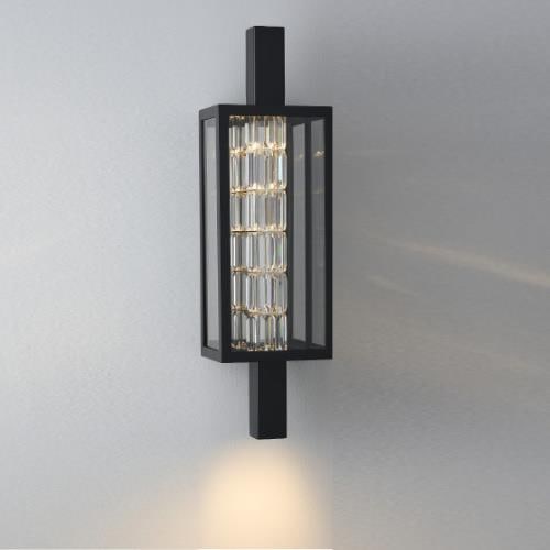 Kalco 31 LED Outdoor Wall Sconce Clear Firenze Crystal Matte Black (1 of 1)