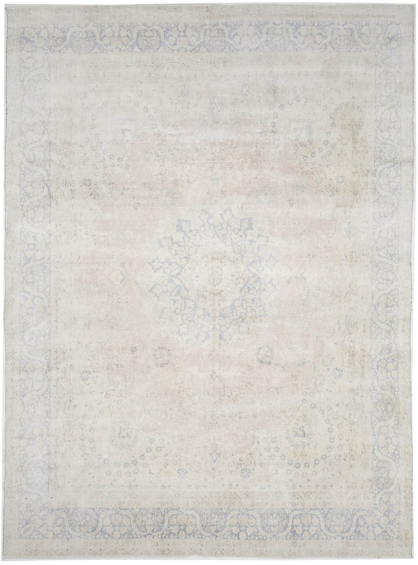 Hand-Knotted Wool Area Rug Vintage Floral Pattern 9'5 X 12'6: Hand-Knotted Wool Area Rug Vintage Floral Pattern 9'5 X 12'6 This antique distressed oriental rug features a classic floral pattern in muted tones of rusty beige, cream, gray, and brown. Handmade in S