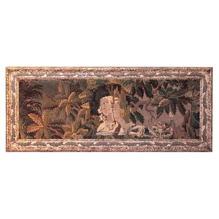 18th Century Aubusson Tapestry with Maiden in Carved Frame (1 of 10)