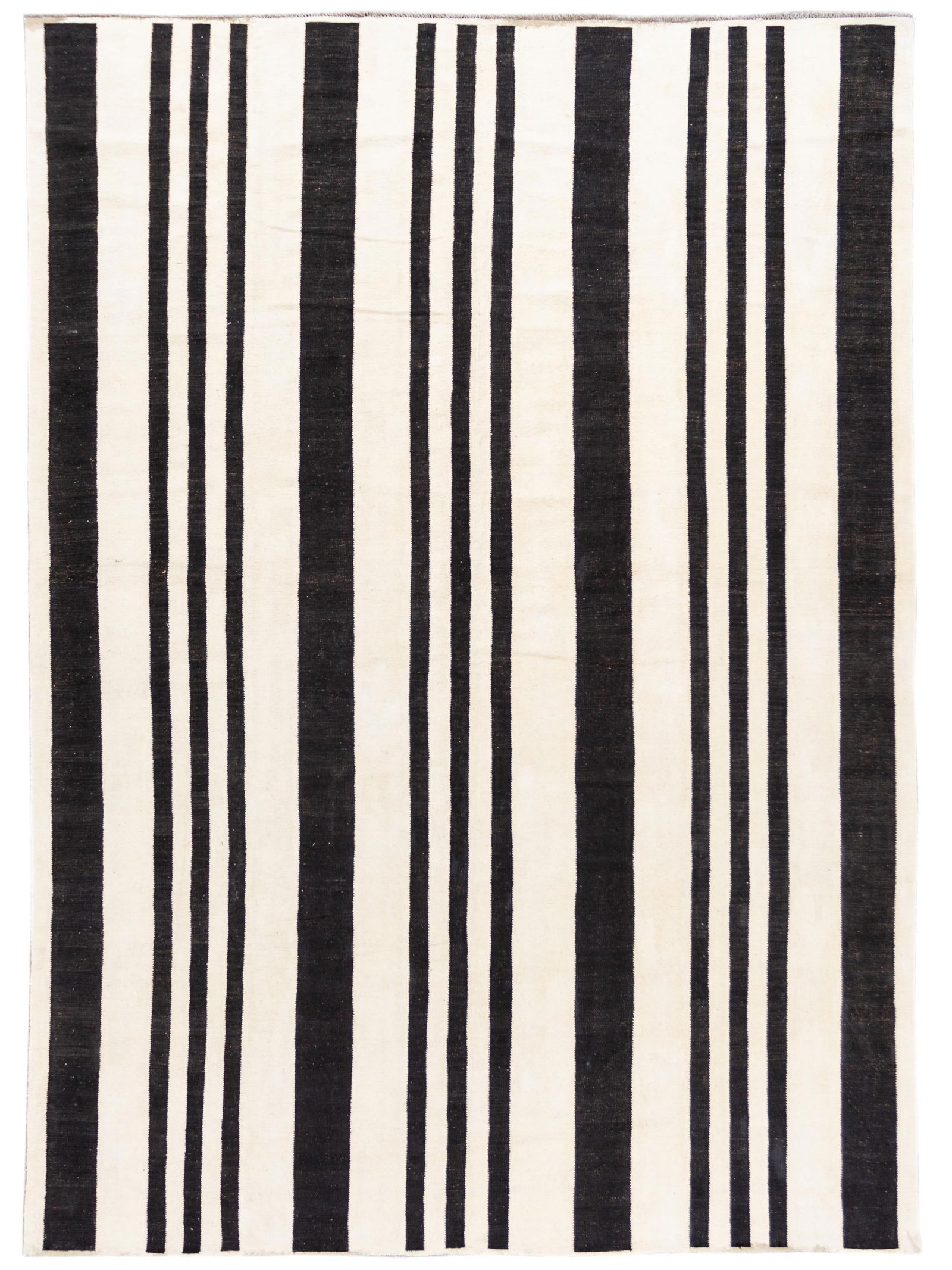 Contemporary Black and White Wool Kilim Rug 10' x 13'9 (1 of 10)