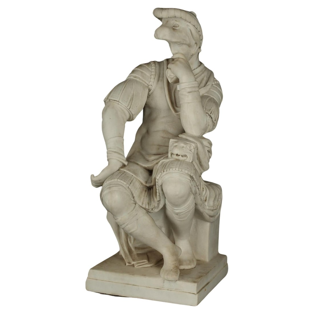 Grand Tour Carrara Marble Lorenzo de Medici Statue After Michelangelo: Grand Tour Carrara Marble Lorenzo de Medici Statue After Michelangelo This late 19th-century hand-carved Grand Tour sculpture depicts Lorenzo de Medici, Duke of Urbino, inspired by Michelangelo's orig