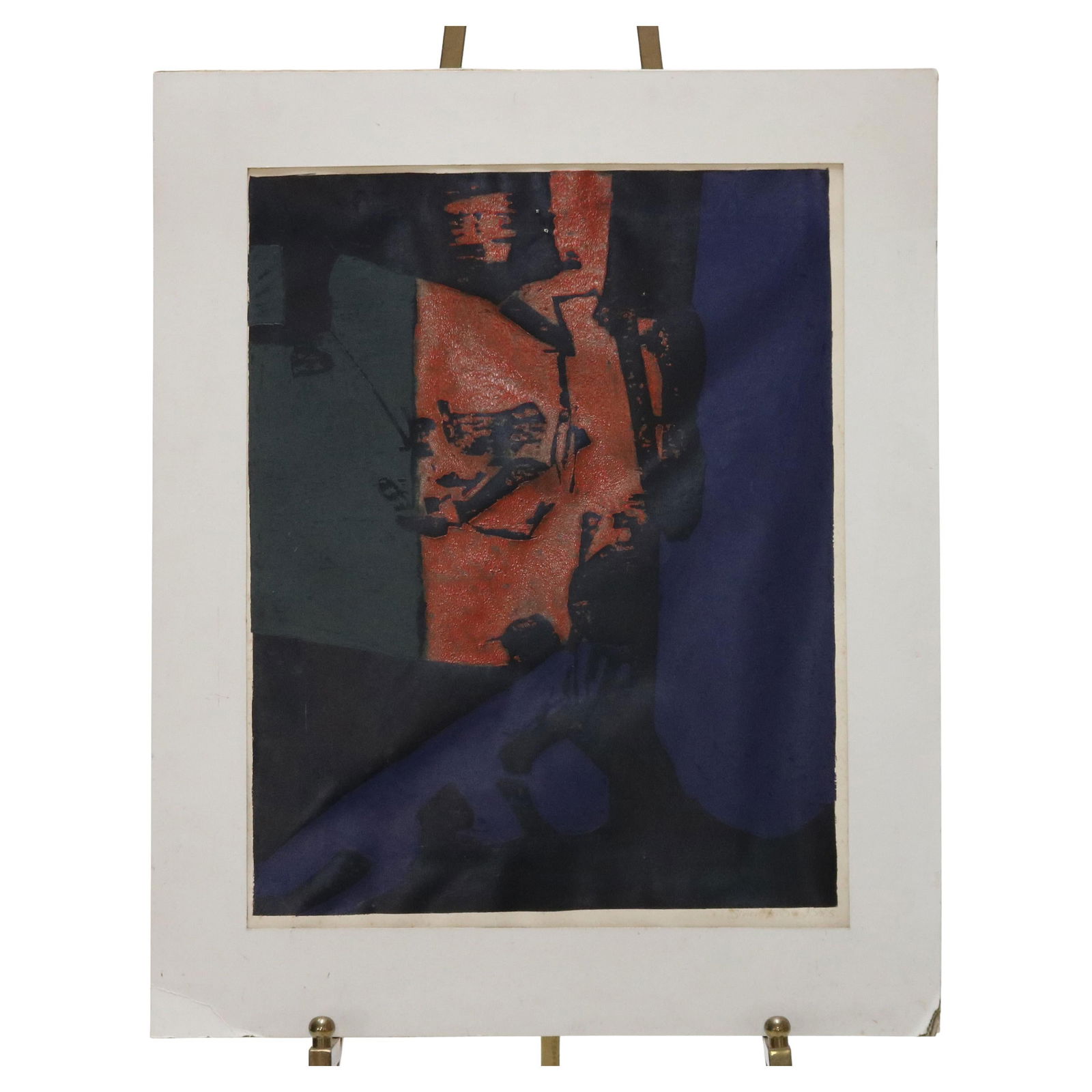 Sharie Jones Signed Abstract Impressionist Mixed Media Print on Paper c1968 (1 of 9)