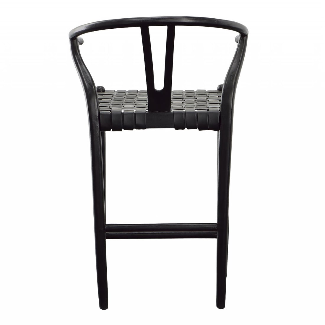 Bernice Counter Stool Black Teak Frame Full Grain Leather (1 of 6)